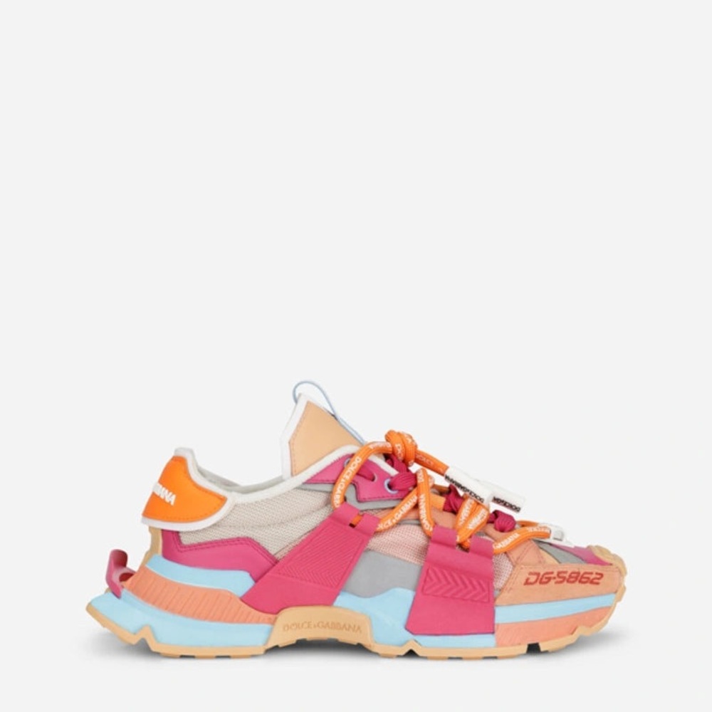 Dolce & Gabbana  Pink and Orange Sneakers